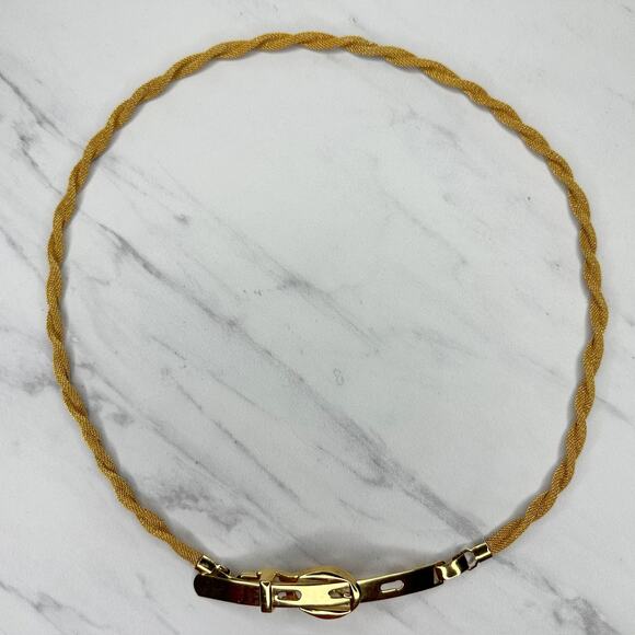 Vintage Gold Twisted Mesh Chain Belt Hook Closure Small (S) ✨ - Picture 1 of 11